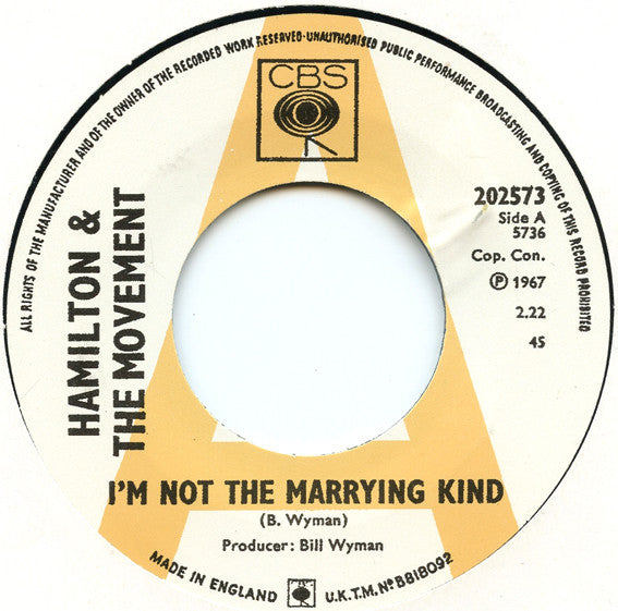 Hamilton & The Movement – I'm Not The Marrying Kind 45