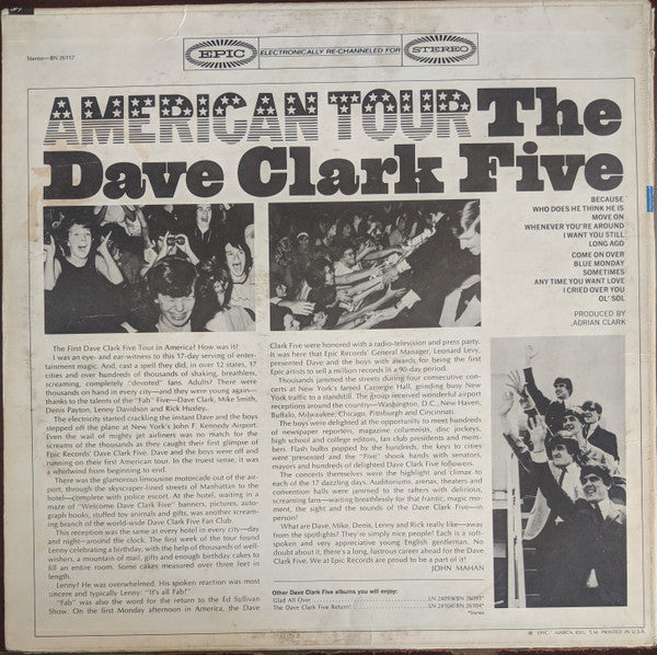 The Dave Clark Five – American Tour LP (original/used) VG+/VG