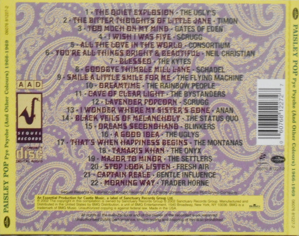 Various ‎– Paisley Pop - Pye Psych [& Other Colours] 1966-1969
